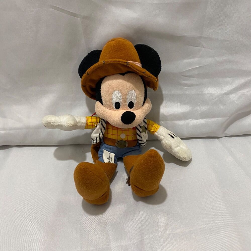 Disney Plush Doll Mickey Mouse Woody 10” Multicolor Toy Story Walt Disney Parks - Picture 2 of 5